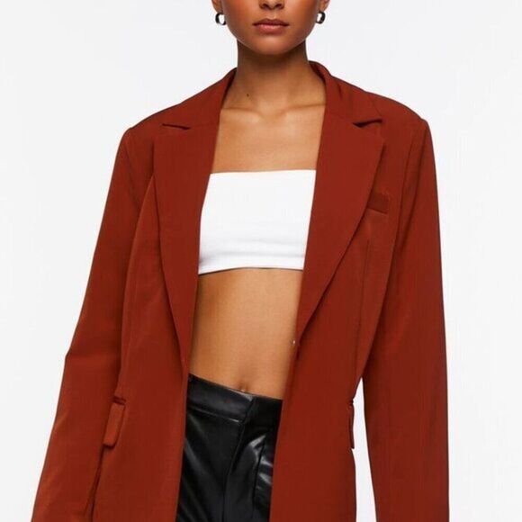 Forever 21 Women's‎ Blazer Notched-Lapel Single-Breasted Coat Medium - Picture 4 of 6